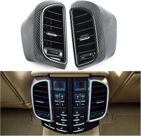متوافق مع Cayenne 2011-2017 7P5819703 7P5819704 تكييف الهواء الأمامي الكربون A/C Air Air Grille Association (الخلفية) in Saudi Arabia