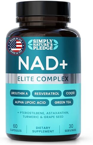 NAD+ Elite Complex-Direct NAD+ 300 mg مع urolithin A ، Resveratrol ، CoQ10 ومزيج مضادات الأكسدة-الطاقة الخلوية ، دعم الميتوكوندريا والشيخوخة الصحية-نباتي ، غير GMO ، 60 كبسولات (30 جربًا) in Saudi Arabia