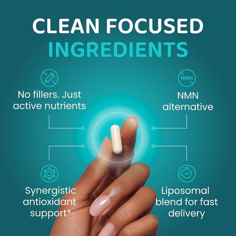 NAD+ Elite Complex-Direct NAD+ 300 mg مع urolithin A ، Resveratrol ، CoQ10 ومزيج مضادات الأكسدة-الطاقة الخلوية ، دعم الميتوكوندريا والشيخوخة الصحية-نباتي ، غير GMO ، 60 كبسولات (30 جربًا) in Saudi Arabia