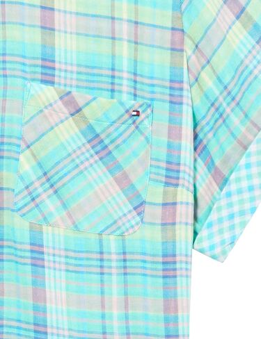 Tommy Hilfiger Women’s Button Up Striped Short Sleeve Sportswear Top in Kuwait