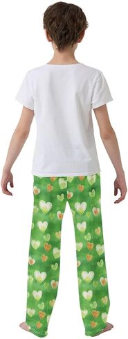 St-Patrick's Day Heart Cute Pajama Pants, Soft Sleepwear Lounge Pants Pajama Pj Bottoms for 6-14 Years in Saudi Arabia
