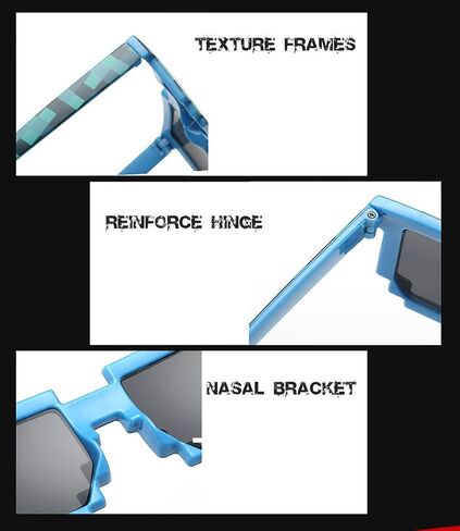 ALVOGIMOR 3 Pack Thug Life Sunglasses,Men Women Kids Pixel Mosaic Glasses, MLG Shades for Photo Props or Halloween Party in Kuwait