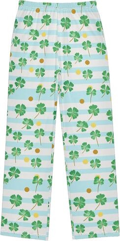St-Patrick's Day Shamrocks Cute Pajama Pants, Soft Sleepwear Lounge Pants Pajama Pj Bottoms for 6-14 Years in Saudi Arabia