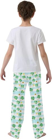 St-Patrick's Day Shamrocks Cute Pajama Pants, Soft Sleepwear Lounge Pants Pajama Pj Bottoms for 6-14 Years in Saudi Arabia