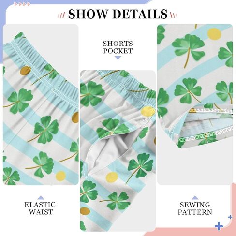St-Patrick's Day Shamrocks Cute Pajama Pants, Soft Sleepwear Lounge Pants Pajama Pj Bottoms for 6-14 Years in Saudi Arabia