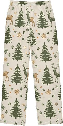 العطلات عيد الميلاد شجرة الغزلان لطيف السراويل بيجاما ، ناعمة سروال سروال سراويل Pajama PJ لمدة 6-14 سنة in Saudi Arabia