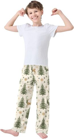 العطلات عيد الميلاد شجرة الغزلان لطيف السراويل بيجاما ، ناعمة سروال سروال سراويل Pajama PJ لمدة 6-14 سنة in Saudi Arabia