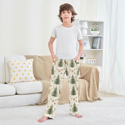 العطلات عيد الميلاد شجرة الغزلان لطيف السراويل بيجاما ، ناعمة سروال سروال سراويل Pajama PJ لمدة 6-14 سنة in Saudi Arabia