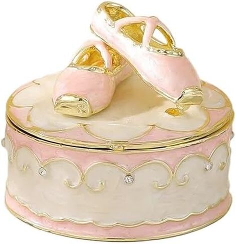 1.97 * 1.57in Enamel Jewelry Gift Ballet Shoe Box Ring Jewelry Storage Box Decorative Item (pink,5CMX5CM) in Saudi Arabia