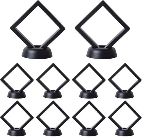 10PCS Coin Display Cases 3D Floating Thin Film Jewelry Storage Boxes For Ring Necklace Bracelet Earring in Saudi Arabia