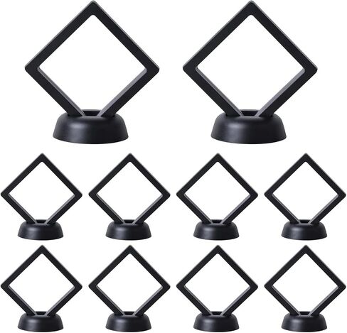 10PCS Coin Display Cases 3D Floating Thin Film Jewelry Storage Boxes For Ring Necklace Bracelet Earring in Saudi Arabia