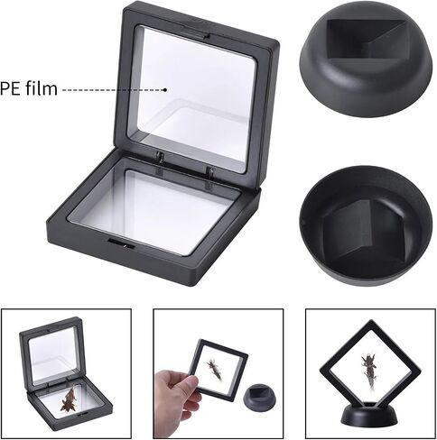 10PCS Coin Display Cases 3D Floating Thin Film Jewelry Storage Boxes For Ring Necklace Bracelet Earring in Saudi Arabia