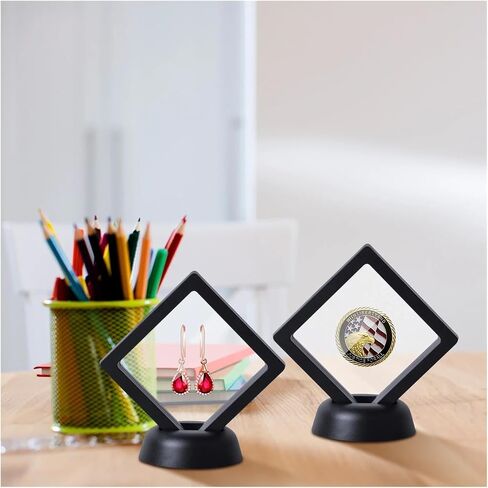 10PCS Coin Display Cases 3D Floating Thin Film Jewelry Storage Boxes For Ring Necklace Bracelet Earring in Saudi Arabia