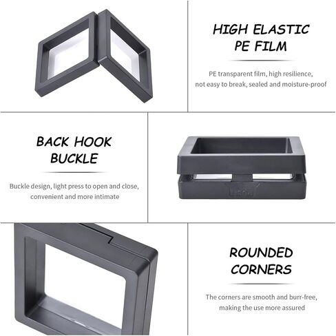 10PCS Coin Display Cases 3D Floating Thin Film Jewelry Storage Boxes For Ring Necklace Bracelet Earring in Saudi Arabia