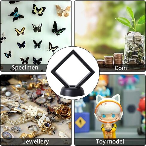 10PCS Coin Display Cases 3D Floating Thin Film Jewelry Storage Boxes For Ring Necklace Bracelet Earring in Saudi Arabia