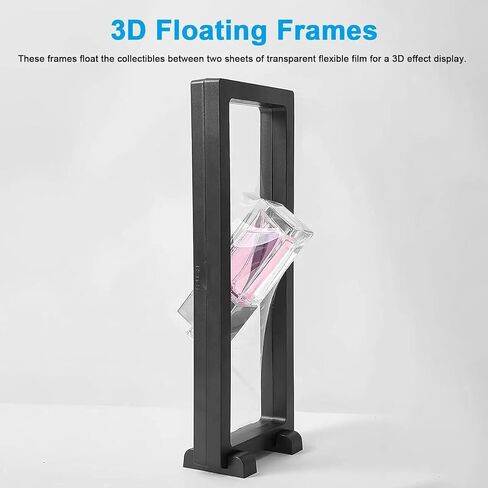 2PCS 3D Effect Display عائم Coin Display Frame Box Case مع مربع عرض فيلم PE الأسود PE in Saudi Arabia