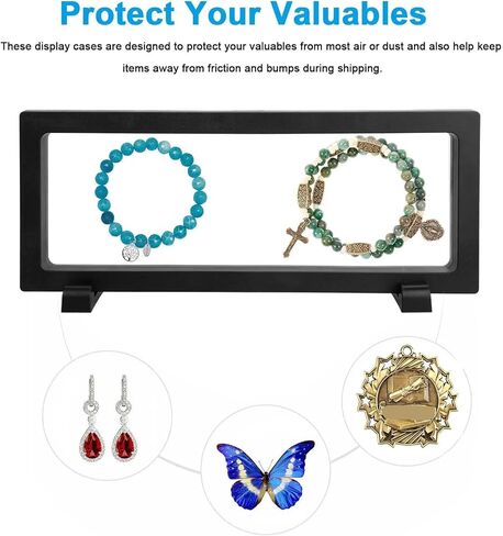 2PCS 3D Effect Display عائم Coin Display Frame Box Case مع مربع عرض فيلم PE الأسود PE in Saudi Arabia