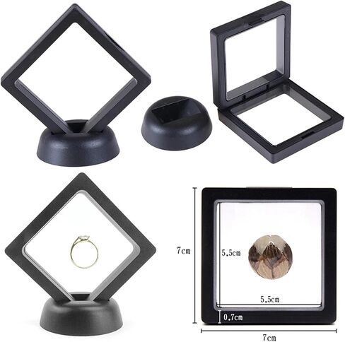 Case Display Display 3D 70 * 70 مم أسود 3PE 3PE Film Jewelry Storage Box Display Box Case with Stand Home Decorations in Kuwait