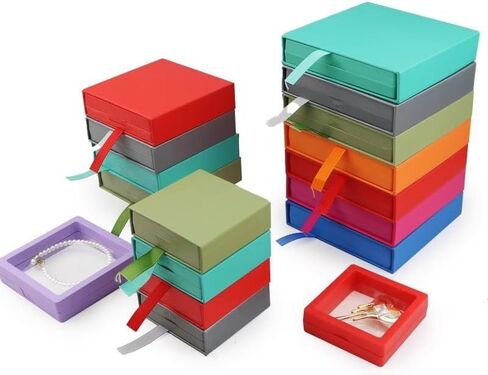 3D Floating Frame Display Stand Case 5pcs Compact Drawer for Coin Medallions Suspended Organizer Stackable Travel Jewelry Storage Box(9x9x2cm,Light Blue) in Saudi Arabia