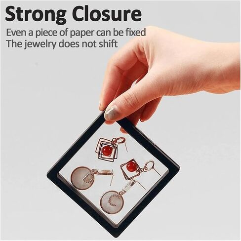 20 PCS 3D Floating Display Case ، 7 × 7 سم عائم الحامل حامل ، صندوق تخزين مجوهرات PE شفاف in Saudi Arabia