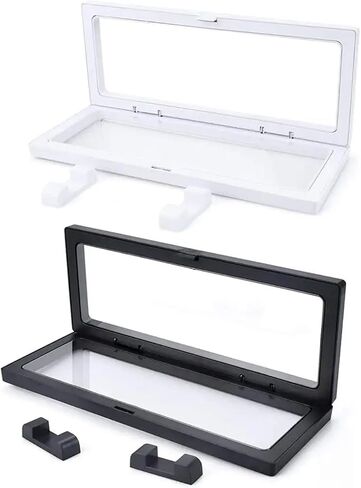 3D Floating Display Case 3Pcs Floating Jewelry Case Box Display Holder Stand for Necklace Storage Organizer(18x7x2cm (White)) in Saudi Arabia