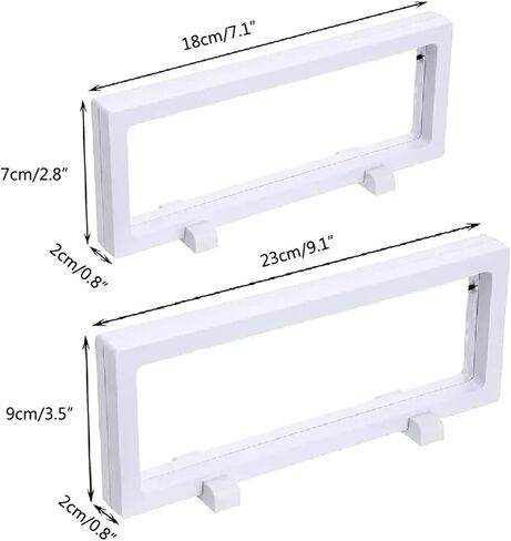 3D Floating Display Case 3Pcs Floating Jewelry Case Box Display Holder Stand for Necklace Storage Organizer(18x7x2cm (White)) in Saudi Arabia