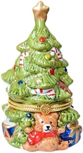 4.72 * 2.76inch Ceramic Jewelry Box, Christmas Tree, Teddy Bear, Scented Candle, Home Decor, Decorative Item, Christmas Gift (Green Christmas tree) in Saudi Arabia