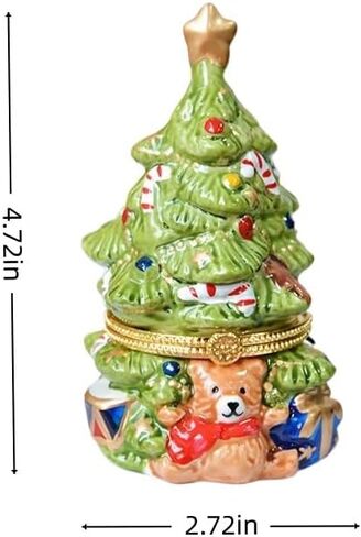 4.72 * 2.76inch Ceramic Jewelry Box, Christmas Tree, Teddy Bear, Scented Candle, Home Decor, Decorative Item, Christmas Gift (Green Christmas tree) in Saudi Arabia