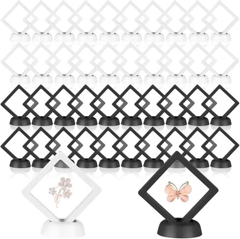 10pcs Square 3D Floating Display Case Display Frame Holder Box Case Stand Home Decoration(10Pcs-black,11x11x2cm) in Saudi Arabia
