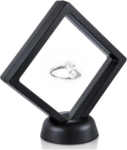 10pcs Square 3D Floating Display Case Display Frame Holder Box Case Stand Home Decoration(10Pcs-black,11x11x2cm) in Saudi Arabia
