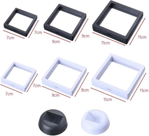 10pcs Square 3D Floating Display Case Display Frame Holder Box Case Stand Home Decoration(10Pcs-black,11x11x2cm) in Saudi Arabia