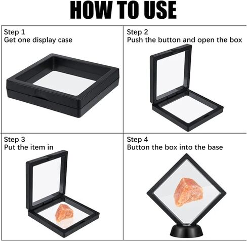 10pcs Square 3D Floating Display Case Display Frame Holder Box Case Stand Home Decoration(10Pcs-black,11x11x2cm) in Saudi Arabia