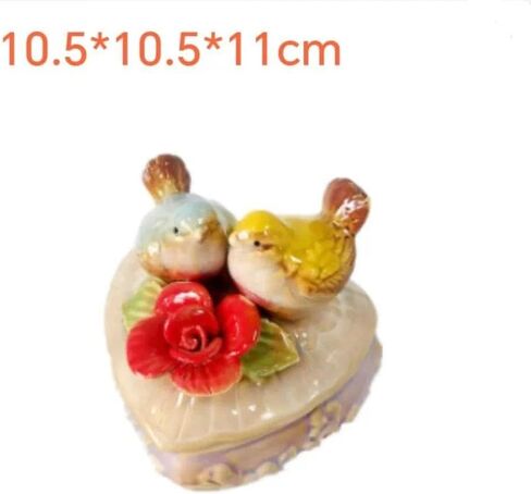 4.33 * 4.13inch Home Decor Ceramic Decorative Items, Royal Princess Jewelry Box, Ring Tray, Watch Storage Box (S049 Round) in Saudi Arabia