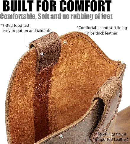 SUREWAY Mens Cowboy Western Boots,Pull On Square Toe Western Work Shoes,Soft Toe Work Boots for Men,Extremely Comfortable Durable Proved,Superior Oil/Slip Resistant,Thicker Imported Leather in Saudi Arabia