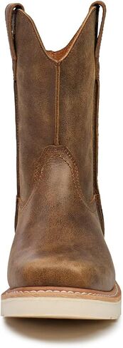 SUREWAY Mens Cowboy Western Boots,Pull On Square Toe Western Work Shoes,Soft Toe Work Boots for Men,Extremely Comfortable Durable Proved,Superior Oil/Slip Resistant,Thicker Imported Leather in Saudi Arabia