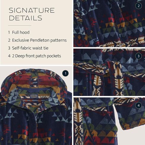 Pendleton Men's Robe, 100% Cotton, Unisex Bathrobe, Washable in Saudi Arabia