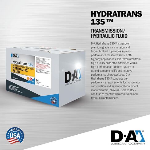 D-A LUBRICANT COMPANY 57508, Hydratrans 135 Premium Grade Transmission and Hydraulic Fluid, 5 Gallon in Saudi Arabia