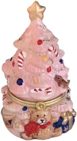 4.72 * 2.76inch Ceramic Jewelry Box, Christmas Tree, Teddy Bear, Scented Candle, Home Decor, Decorative Item, Christmas Gift (Green Christmas tree) in Saudi Arabia