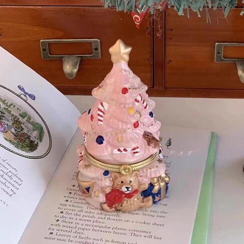 4.72 * 2.76inch Ceramic Jewelry Box, Christmas Tree, Teddy Bear, Scented Candle, Home Decor, Decorative Item, Christmas Gift (Green Christmas tree) in Saudi Arabia