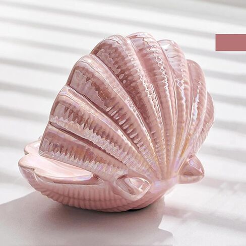 4.72 * 4.33 * 3.94inch Pink seashell ceramic key holder entrance decor INS mini small jewelry storage box (White 12cmx10cmx11cm) in Saudi Arabia