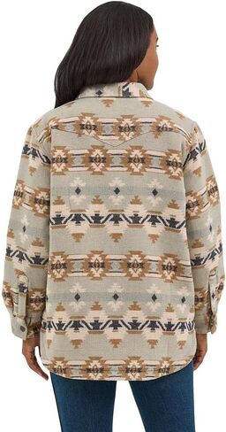 Wrangler Women's Retro Quilt Lined Jacquard Shacket - Green Print in Saudi Arabia