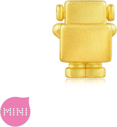 CHOW SANG SANG 999 24K Solid Gold Love Robot Mini Charm Bracelet for Women 92435C in Saudi Arabia