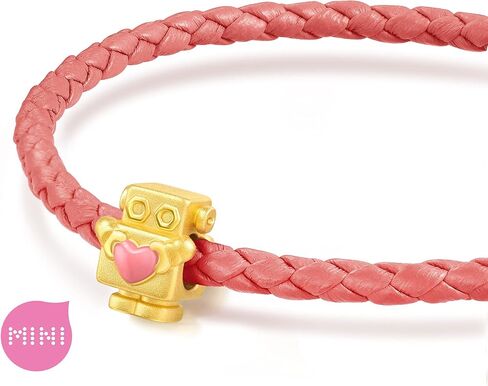 CHOW SANG SANG 999 24K Solid Gold Love Robot Mini Charm Bracelet for Women 92435C in Saudi Arabia