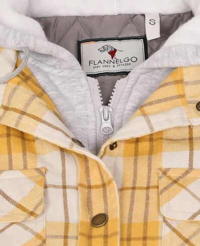 كوخ شتاء Thcreasa Win Winter Cheilted Cleanted Flannel سترة مع غطاء محرك السيارة وتصميم متعدد الجيب in Saudi Arabia