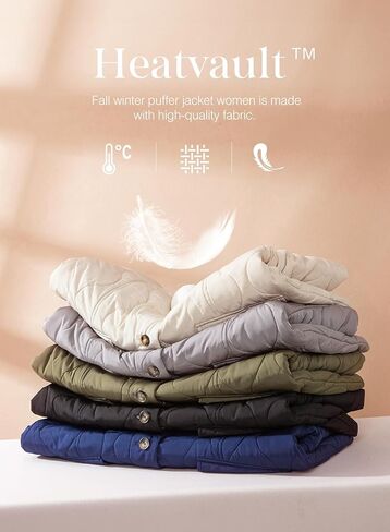 Dokotoo Casual Quilted Jackets for Women Button Down Leopard Puffer Jacket Womens Winter Coats with Pockets in Kuwait