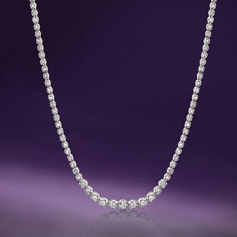 Ross-Simons 3.00 ct. t.w. Graduated Diamond Tennis Necklace in 14kt White Gold in Saudi Arabia