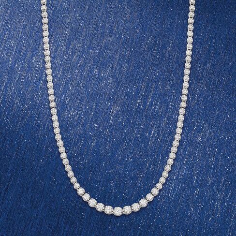 Ross-Simons 3.00 ct. t.w. Graduated Diamond Tennis Necklace in 14kt White Gold in Saudi Arabia