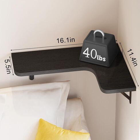 أرفف Ygeomer Corner العائمة ، رف الزاوية المثبتة على الحائط للحمام ، مطبخ ، غرفة نوم ، ديكور منزلي ، غرفة غسيل ، غرفة معيشة (مجموعة من 4 أسود) in Kuwait