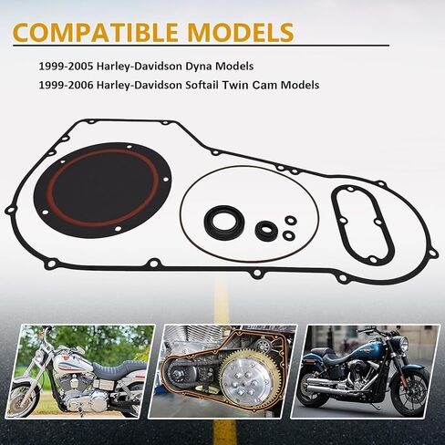 1999-2006 Softail Twin Cam & Dyna Cover Primary Cover Gasket Kit Seal Harley-Davidson 1999-2005 Dyna & 1999-2006 Twin Cam Softail Models in Kuwait