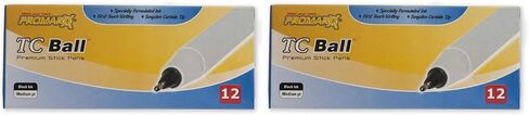 Promarx TC Ball Stick Pens, Medium Point, Black Ink, 10 count (BP48-KR1P10-48) in Saudi Arabia